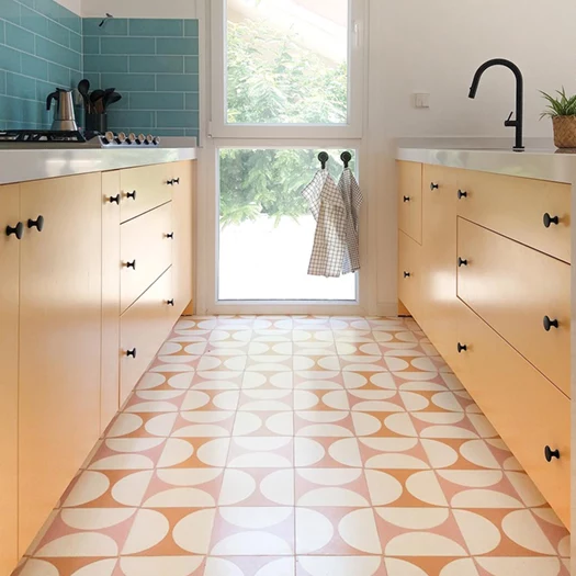 Custom-made designer cement tiles for contemporary kitchens and interiors